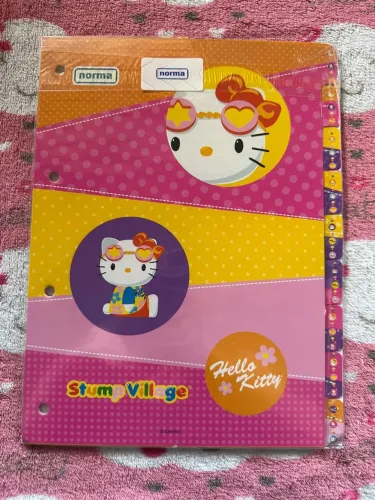 divisórias fichário hello kitty vintage papelaria anos 2000