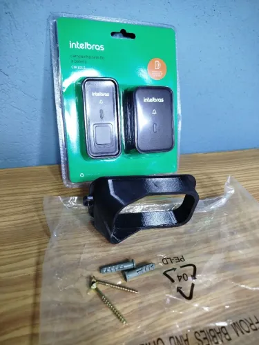 Kit Campainha Sem Fio Intelbras c/Suporte Anti-chuva e Furto