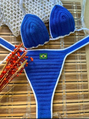 Biquíni de crochê Brasil - com forro
