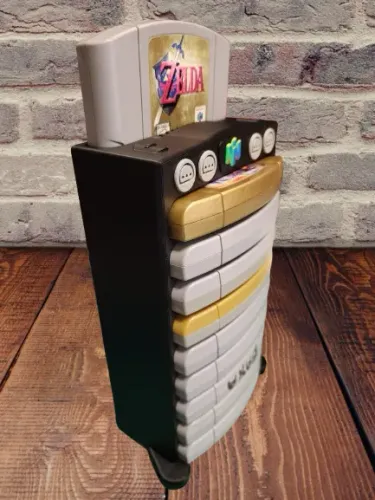 Suporte para Cartuchos de Nintendo 64 na cor Preta