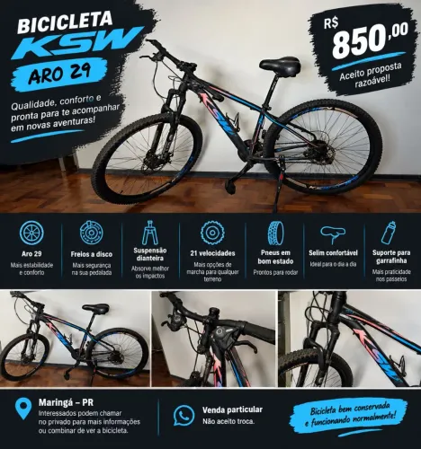 Bicicleta KSW Aro 29 - Conservada
