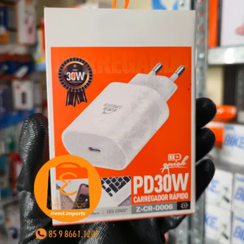 Fonte, Cabeça de Carregador para Celular Tipo-C PD 30W de Potência, Rápido