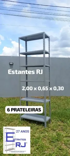 Estantes de Aço para Comércio com 6 Prateleiras Reguláveis (Nova na Caixa) Grande