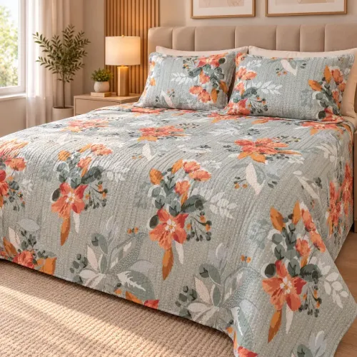 PROMOÇÃO Colcha Cobre Leito QUEEN Estampada NOVA Dupla Face 3 Peças