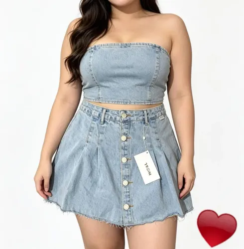 Saia Jeans Mical Novo (TAMANHO 44)