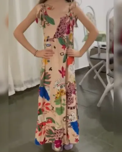 Vestido longo menina tam 8