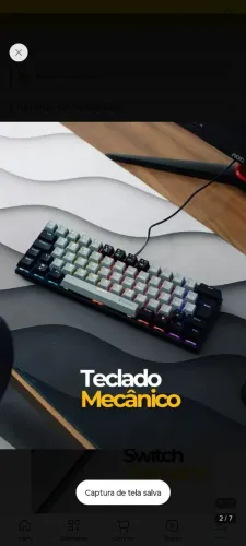 Teclado mecânico com switches vermelho