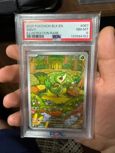 carta pokemon snivy #087 illustration rare psa 8