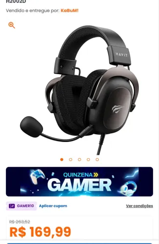Headset Gamer Havit, Drivers 53mm, Microfone Plugável, 3.5mm, PC, PS4, XBOX ONE, Preto