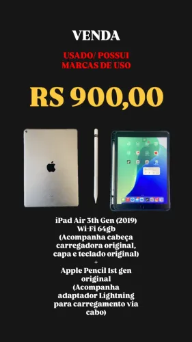 iPad Air 3 + Apple Pencil 1 (leia descrição)