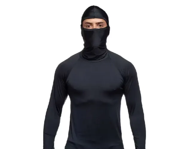 Camisa Segunda Pele com Touca Ninja e Proteção UV - Nova