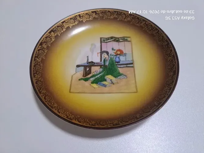 Antigo Pires Prato sobremesa Porcelana Alemã Schwarzenhammer 13,5cm- Ótima conservação!