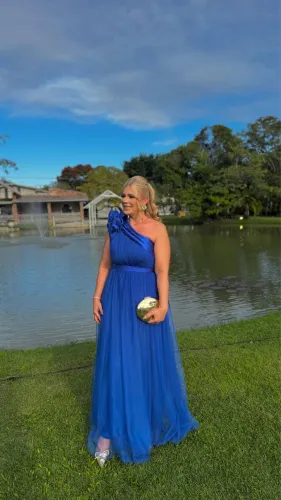 Vestido Casamento/Madrinha/Formanda Azul G 