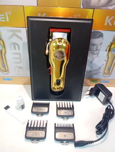 Máquina de Corte Profissional Kemei KM-1986 Recarregável - Completa | Acabamento Premium
