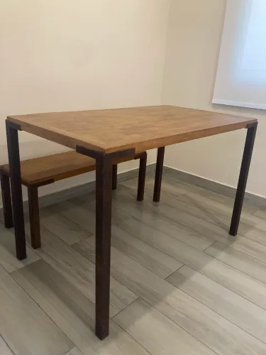 Mesa e Banco de madeira