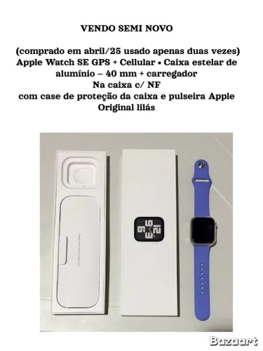 Apple Watch SE GPS + Celular ? Caixa estelar de alumínio - 40 mm + carregador