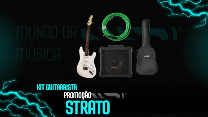KIT COMPLETO PRA COMEÇAR - GUITARRA NEWEN+ CABO + AMPLIFICADOR + CAPA