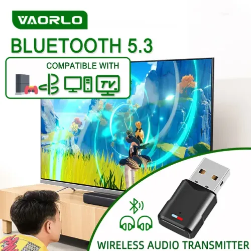 Adaptador Bluetooth 5.3 Áudio PS5, PS4, Nintendo Switch, Xbox, PC e Notebook