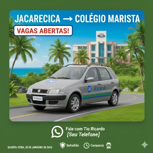 Transporte escolar de Jacarecica para colégio Marista