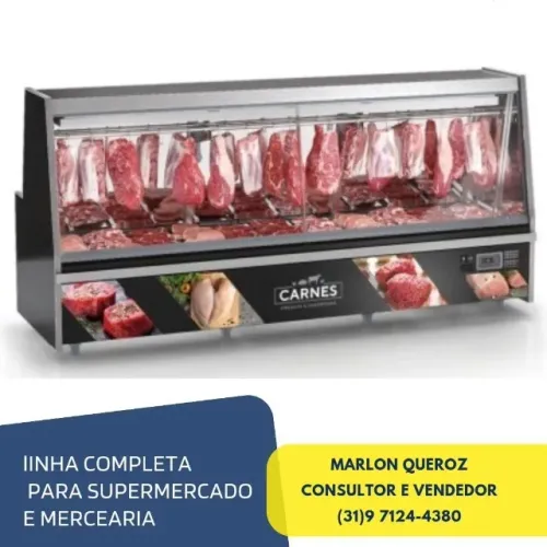 Balcão de Açougue 3m Preto Gelopar