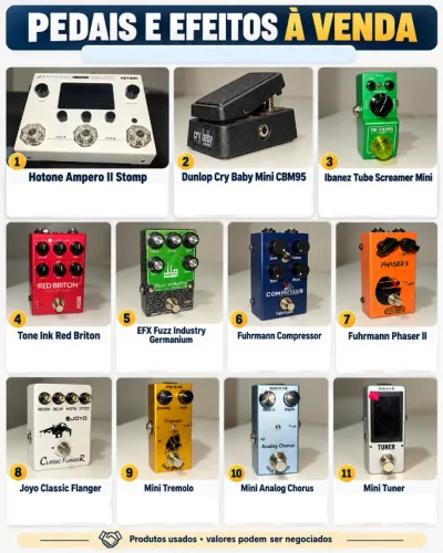 Set Pedais Guitarra Hotone Ampero II Stomp + 10 Pedais