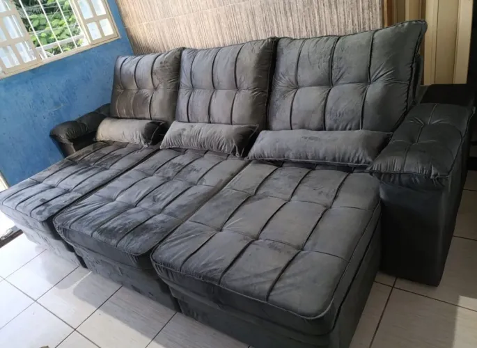 Sofá retrátil reclinável prime confort espuma D 33