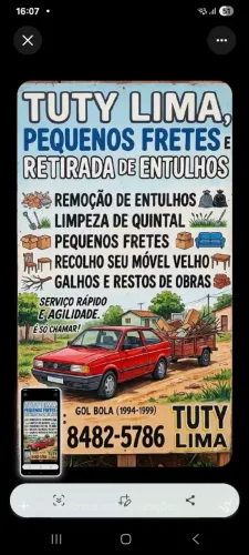 Retirada de entulho e  poda de árvores  grandes e pequenas  apatir180