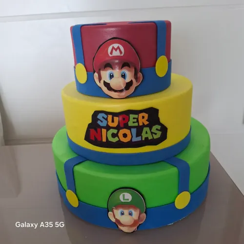 Bolo Super Mário Cenografico de Isopor