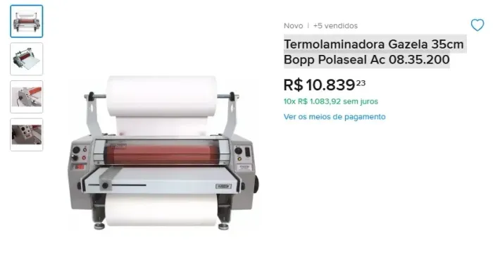 Termolaminadora Gazela 35cm Bopp Polaseal Ac 08.35.200