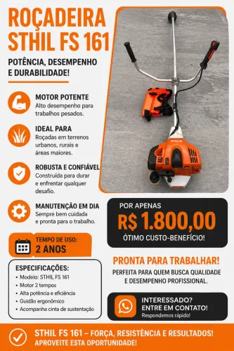 Vendo Roçadeira Stihl FS 161 - Potente e pronta para uso