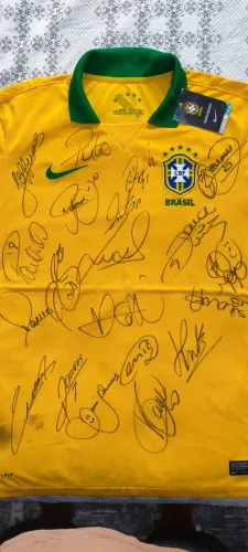 Camisa Seleção Brasileira 2013 Nike Original Autografada Elenco Felipão