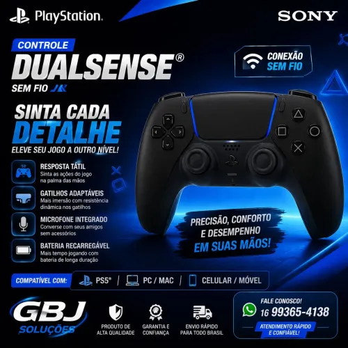 Controle Dualsense PS5 Lacrado Preto