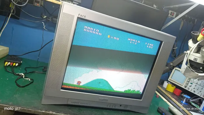 Tv CRT 21 polegadas Toshiba face revisada para retrô games 