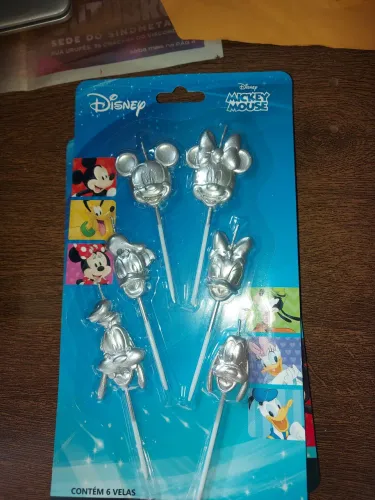 Vela Turma Do Mickey de 5cm Silver Festas C/ 6 Unidades