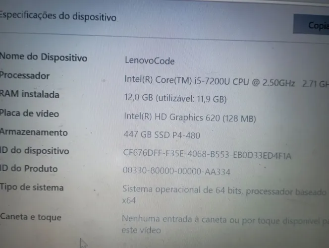 Troco em tablet Notebook Lenovo i5 12gb ram SSD