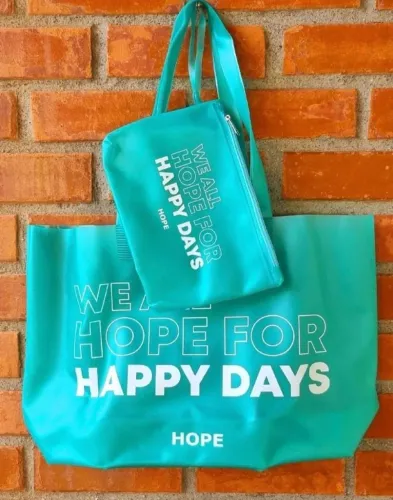 bolsa praia academia + necessaire verde sereia hope love happy days bolsa de ombro