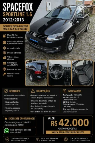 Volkswagen Spacefox Sportline/highline 1.6 T.flex 2013