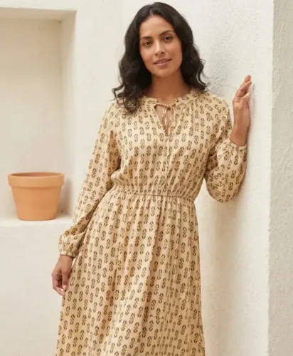 Vestido Estampado, Cintura Elástica. Tamanho M