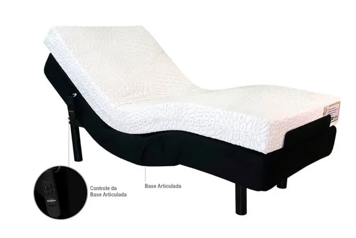 Cama solteirão base articulada elétrica 