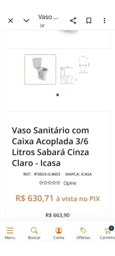 Kit de bacia com caixa acoplada