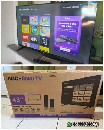 Smart tv AOC 43 na caixa com nota fiscal e garantia 