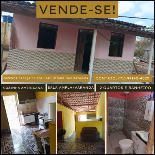 CASA COM 2 QUARTOS - Fazenda cabeça do boi -São Miguel das Matas