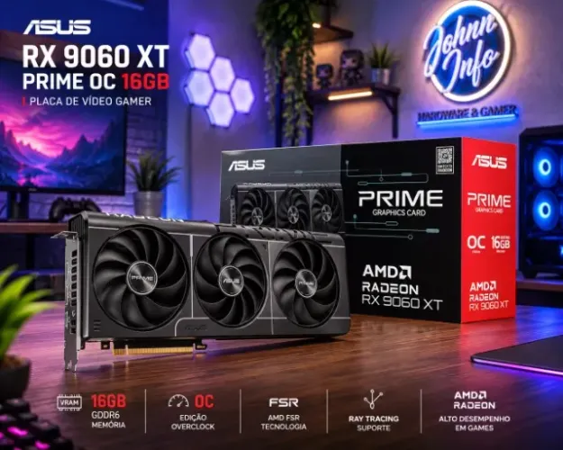 Placa De Vídeo Asus RX 9060 XT Prime OC 16GB GDDR6