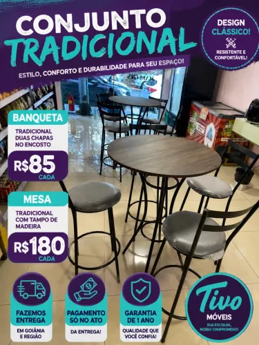 Banquetas baqueta de qualidade mesas com garantia 