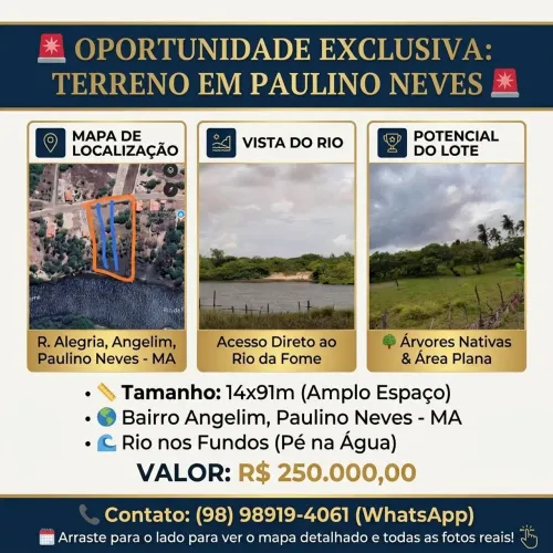 Vendo terreno em Paulino Neves - MA