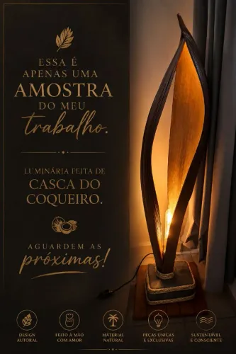 LUMINÁRIA CASCA DE CÔCO Artesanal