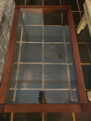 Mesa de Centro Sala Com Vidro Impecável 
