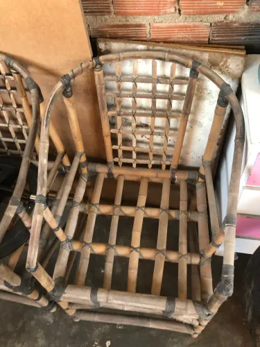Cadeira Cana da Índia Tipo Bambu