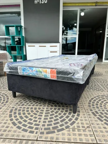 Cama box + colchão de solteiro D20 Novo 