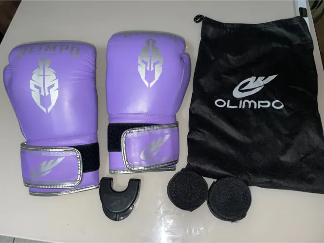 Luva (14OZ) + protetor bucal + par de bandagem + bolsa 